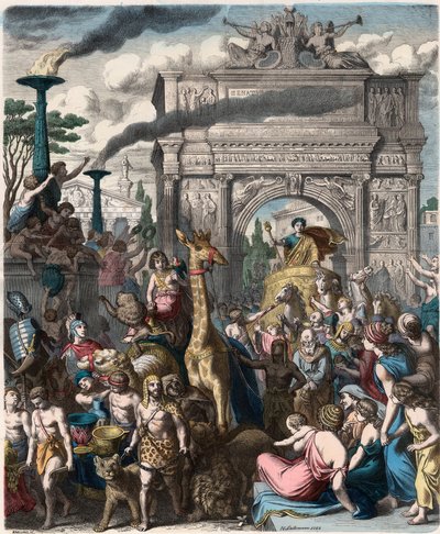 Ancient Rome: A Triumphal Procession in Roman Forum by Heinrich Leutemann
