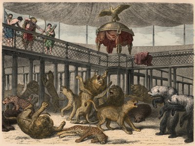 Ancient Rome: Culling of Wild Beasts in the Amphitheatre by the Emperor, 1866 by Heinrich Leutemann