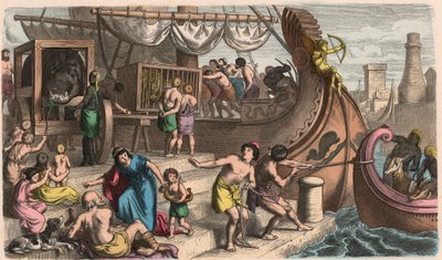Ancient Rome: Sea Travel, Wild Animals are Transported for the Circus by Heinrich Leutemann