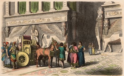 Assyrian: Palace-Portal by Heinrich Leutemann