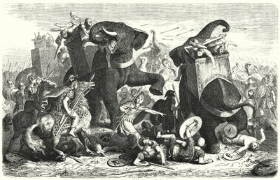 Battle of Gaza, 312 BC (engraving) by Heinrich Leutemann