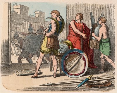 Greece at the Time of the Republics: Warriors Wear Their Armor by Heinrich Leutemann