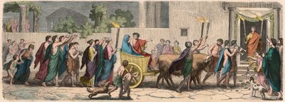 Greek at the time of the Republics: Wedding Procession by Heinrich Leutemann