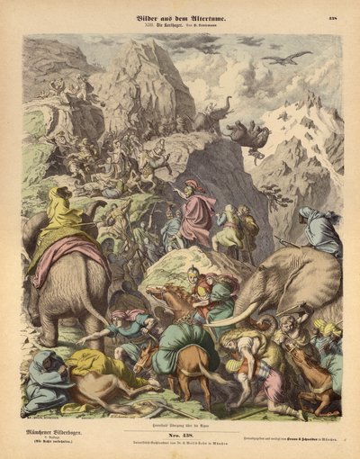 Hannibal leading the Carthaginian army over the Alps by Heinrich Leutemann
