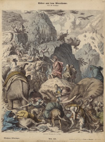 Hannibal Leading the Carthaginian Army over the Alps by Heinrich Leutemann