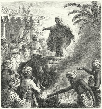 Suttee, Hindu funeral custom by Heinrich Leutemann