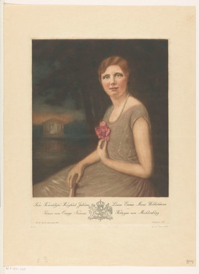 Portrait of Princess Juliana by Heinrich M. Krabbé (signed by artist)