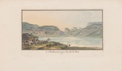 View of Les Charbonnières at Lac de Joux (series: Landscapes in Switzerland, Collection of Some Views in Switzerland) by Heinrich Rieter