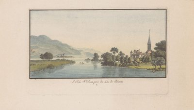 View of St. Petersinsel on Lake Biel by Heinrich Rieter