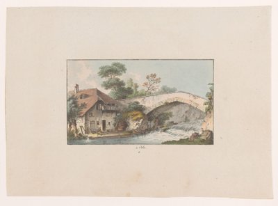 View of a House by a Bridge in Orbe by Heinrich Rieter