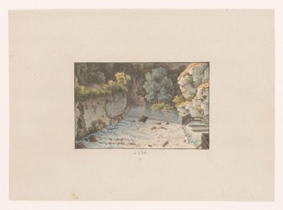 View of a Waterfall in Orbe (Views of Switzerland) by Heinrich Rieter