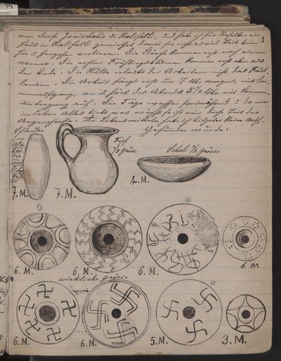 The Schliemanns diary contains sketches of discoveries by Heinrich Schliemann