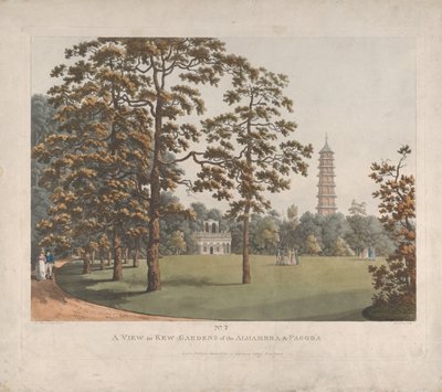 A View in Kew Gardens of the Alhambra and the Pagoda by Heinrich Schutz