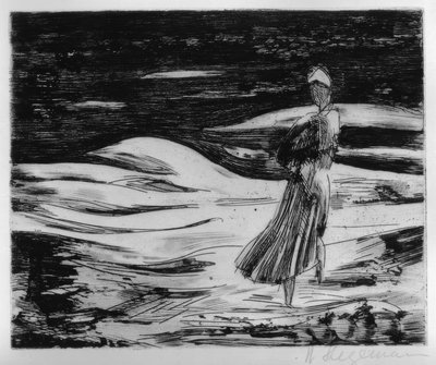 Girl on the Evening Beach (Sylt) by Heinrich Stegemann
