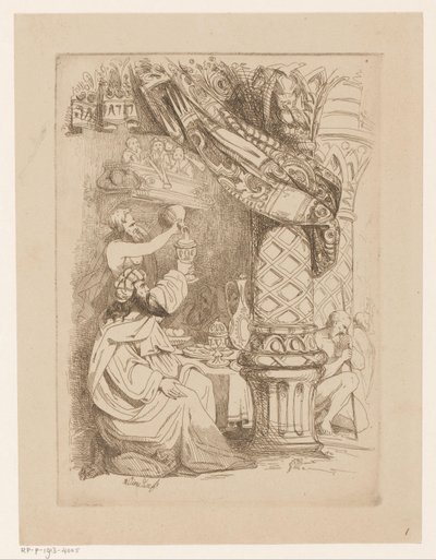 Man at a Banquet Being Served More Wine by Heinrich Vianden