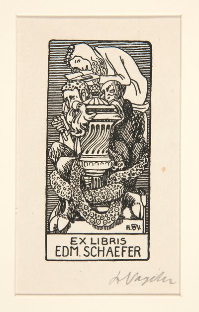 Bookplate: Edm. Schaefer by Heinrich Vogeler