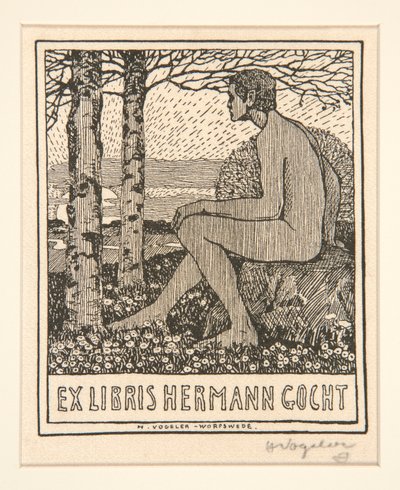 Bookplate: Ex Libris Hermann Gocht by Heinrich Vogeler