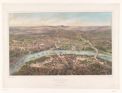 View of Dresden Seen from a Balloon by Heinrich Walter