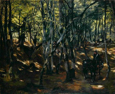 Cavalry Patrol in the Middle of a Wood by Heinrich Wilhelm Truebner
