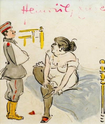 Wounded Soldier and Prostitute by Heinrich Zille