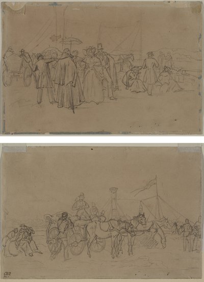 Passengers for Rhine Steamer (recto) Passengers for Rhine Steamer (verso) by Heinrich von Mayr