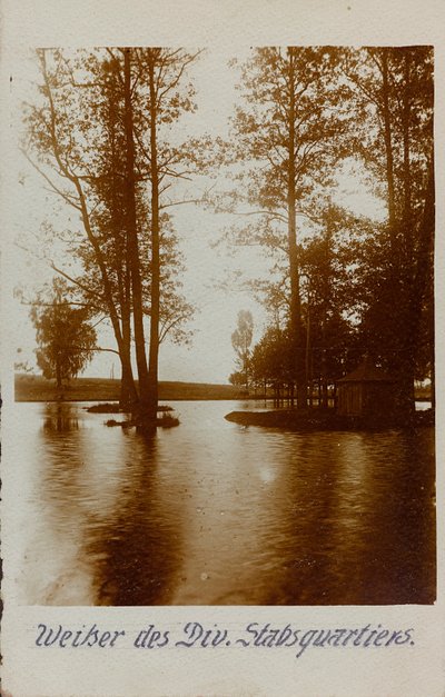 First World War: The Ukraine in the Years 1914-1916 During the Invasion of the German Army. Landscape with River by Heldenfriedhof Dsessentniki (attr. to)