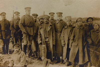 First World War: The Ukraine in the Years 1914-1916 During the Invasion of the German Army. Group of Soldiers by Heldenfriedhof Dsessentniki (attr. to)