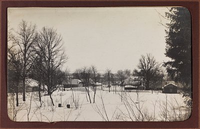 First World War: Ukraine in the years 1914-1916 during the invasion of the German army. Landscape with snow (b/w photo) by Heldenfriedhof Dsessentniki (attr. to)
