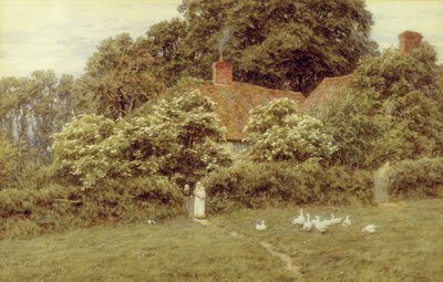 A Cottage at Farringford, Isle of Wight by Helen Allingham