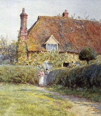 By a Cottage Gate by Helen Allingham