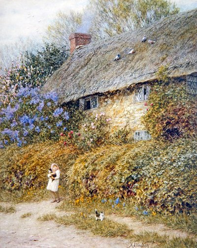 Old Cottage at Freshwater, Isle of Wight by Helen Allingham