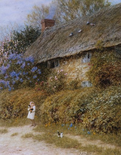 Old Cottage at Freshwater, Isle of Wight by Helen Allingham