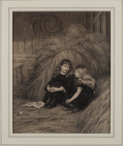 Two Girls in a Barn by Helen Allingham