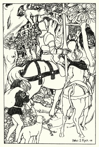 Red Cross and the Lady Una in the Forest by Helen S. Kuck