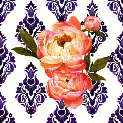 Peony on Delft by Helen White
