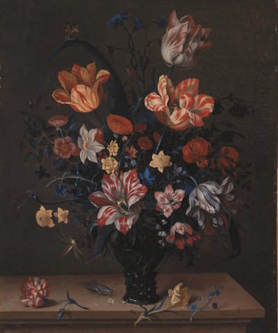 Tulips and Other Flowers in a Rummer by Helena Roouers
