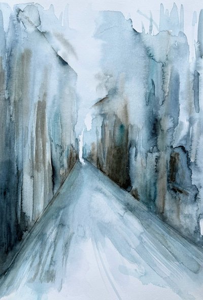 Abstract Winter Path by Helena Ryhle