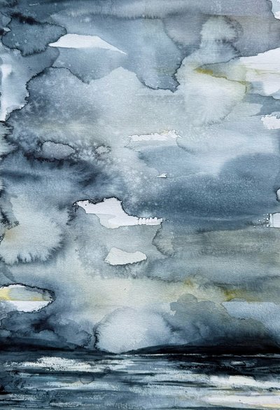 Moody Sea Horizon by Helena Ryhle