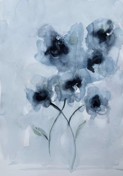 Soft Blue Blooms by Helena Ryhle