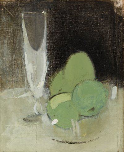 Green Apples and Champagne Glass by Helene Schjerfbeck