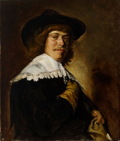 Portrait of a Young Man Holding a Glove, Copy after Frans Hals by Helene Schjerfbeck