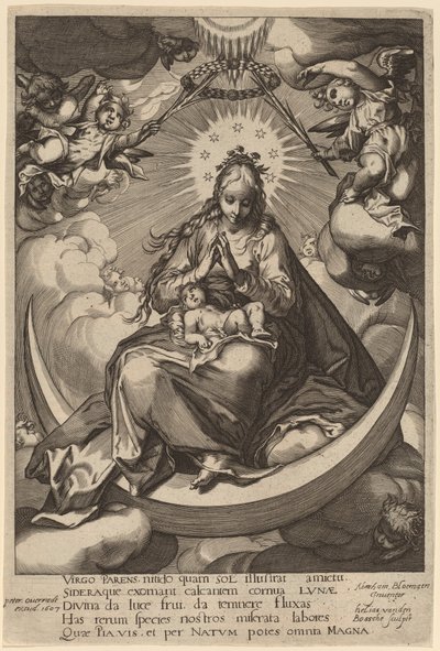 The Virgin and Child on the Crescent by Helias van den Bossche after Abraham Bloemaert