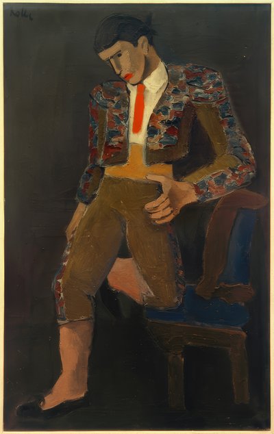 Torero Leaning on a Chair with One Knee by Helmut Kolle