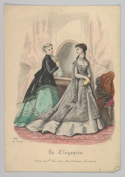 Two Women with a Mirror, from La Elegancia San Sebastian by Heloise Leloir