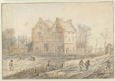 View of a Country House with Sowers in the Field by Hendrick Avercamp