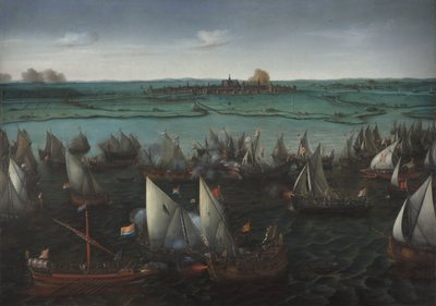 Battle between Dutch and Spanish Ships on the Haarlemmermeer by Hendrick Cornelisz. Vroom