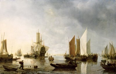 Harbour with Anchored Ships by Hendrick Dubbels