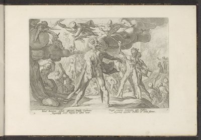 Attack of the Giants on the World of the Gods by Hendrick Goltzius (workshop of)