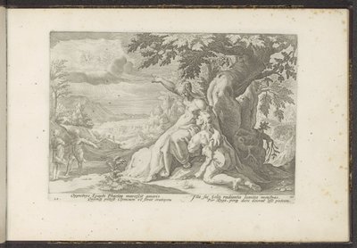 Clymene Points Phaethon to His Father, the Sun God by Hendrick Goltzius (workshop of)