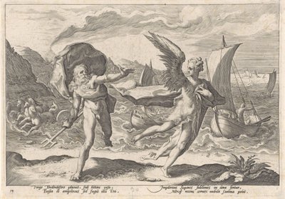 Coronis Transformed into a Crow, from the series Metamorphoses of Ovid by Hendrick Goltzius (workshop of)